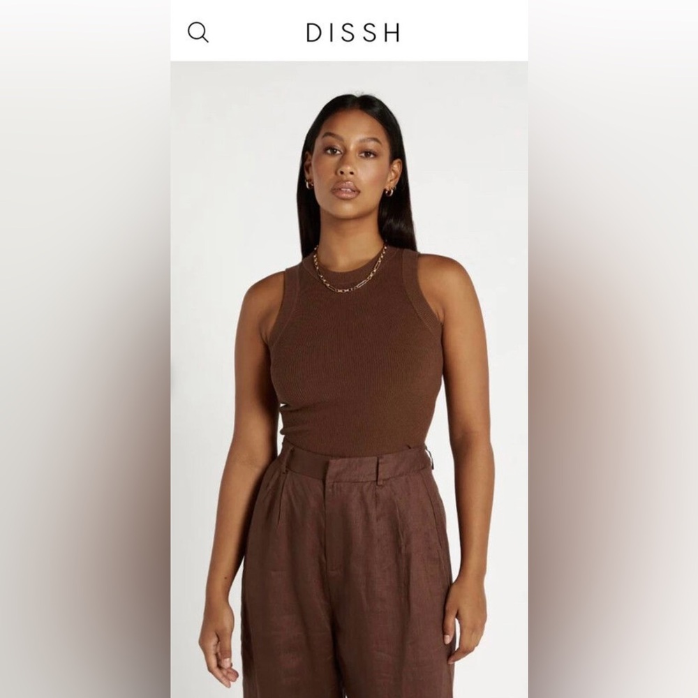 DISSH JOSIE CHOCOLATE KNIT TOP - CHOCOLATE